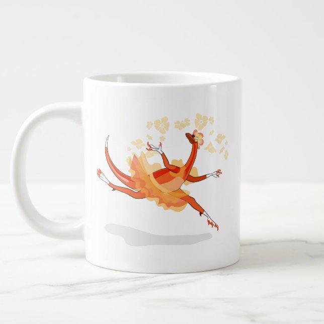 Grande Tasse Illustration D'Un Raptor Danseur Ballerina. 2 (Gauche)