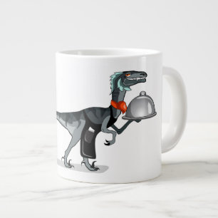 Grande Tasse Illustration D'Un Serveur De Restauration Raptor.