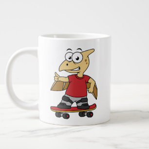 Grande Tasse Illustration D'Un Skateboard De Ptérosaure.