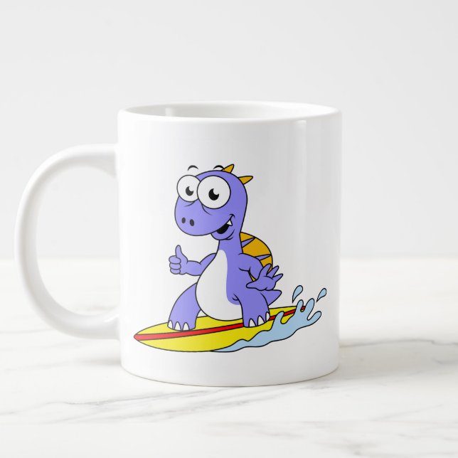 Grande Tasse Illustration D'Un Spinosaure De Surf. (Gauche)