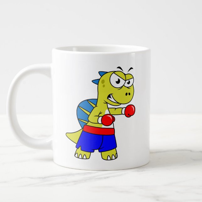 Grande Tasse Illustration D'Une Boxe De Spinosaurus. (Gauche)