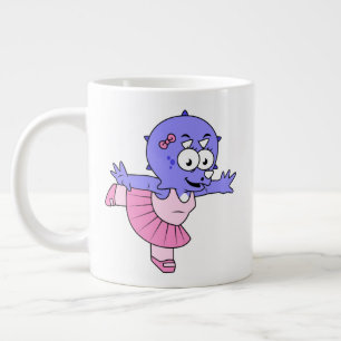 Grande Tasse Illustration D'Une Danse De Ballet Triceratops.