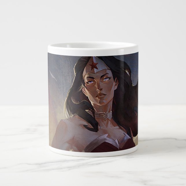 Grande Tasse Illustration d'une femme en crise infinie (Devant)