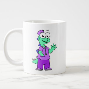 Grande Tasse Illustration D'Une Infirmière Stegosaurus.