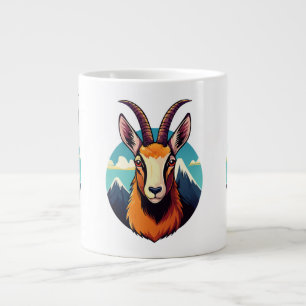 Grande Tasse Illustration d'une tête de chamois