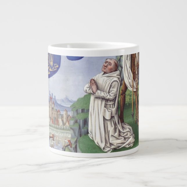 Grande Tasse Illustration médiévale de saint Bernard de Clairva (Devant)