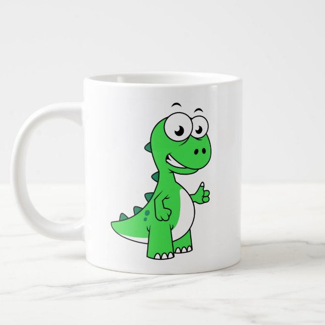Grande Tasse Illustration Mignonne Du Tyrannosaurus Rex. 2 (Gauche)