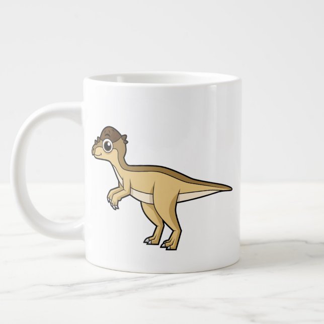 Grande Tasse Illustration Mignonne D'Un Pachycéphalosaure Dinos (Gauche)
