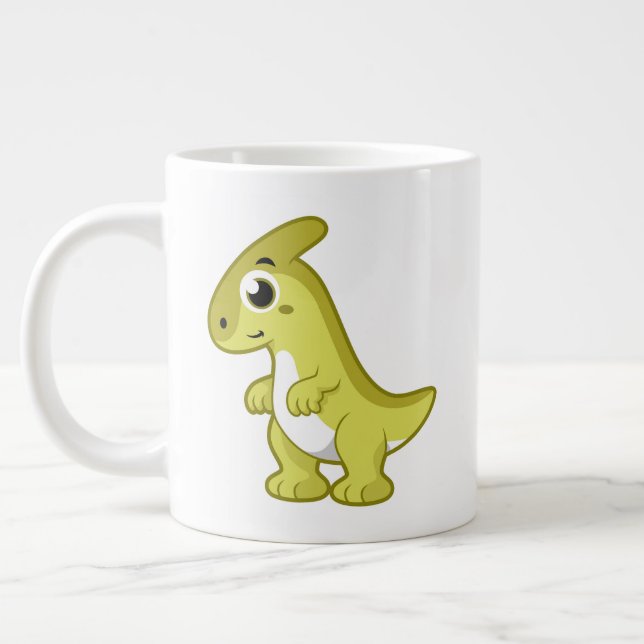 Grande Tasse Illustration Mignonne D'Un Parasaurolophus Dinosau (Gauche)