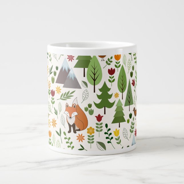 Grande Tasse Illustrations de style scandinave sur la crème (Devant)
