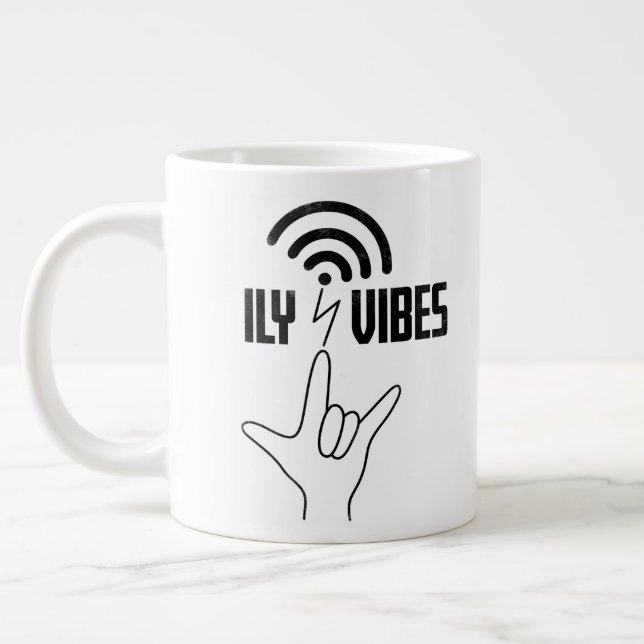 Grande Tasse ILY Vibes - Conception ASL  (Gauche)