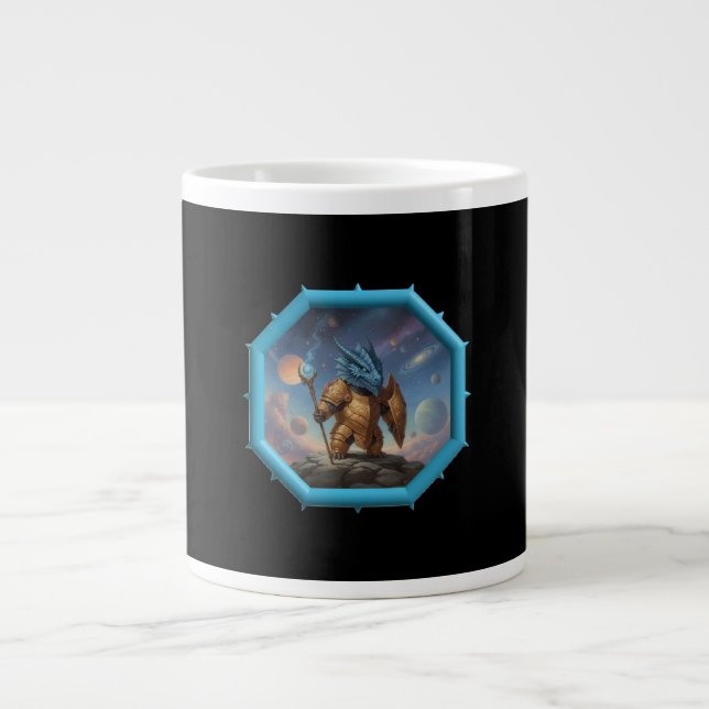 Grande Tasse Image Fantastique Petit Dragon Bleu En Armure De B (Devant)