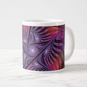 Grande Tasse Imaginaire coloré Abstrait Trippy Violet Fractal