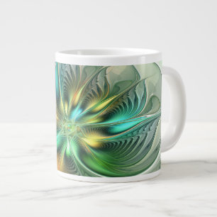 Grande Tasse Imaginaire coloré Moderne Fleur Abstraite Fractale