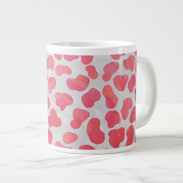 Grande Tasse Impression dalmate rose et blanc (Devant droit)