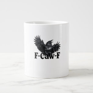 Grande Tasse Impression d'art de corbeau en colère F-Caw-F Goth
