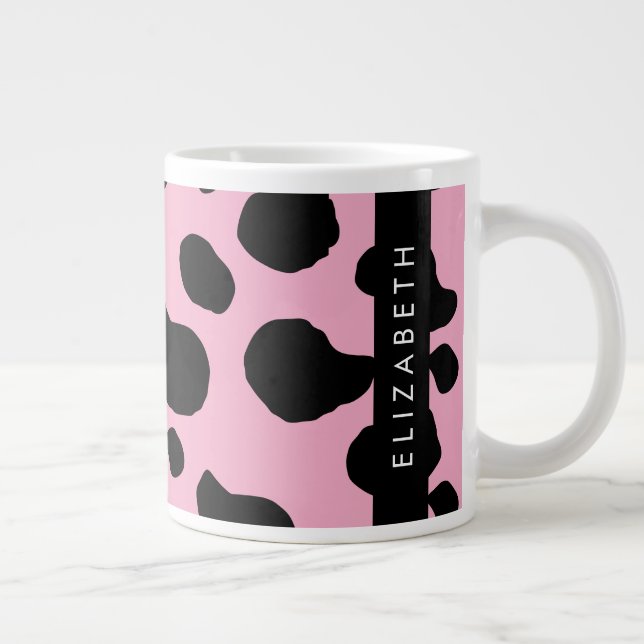 Grande Tasse Impression De Vache, Spots De Vache, Vache Rose, V (Droite)