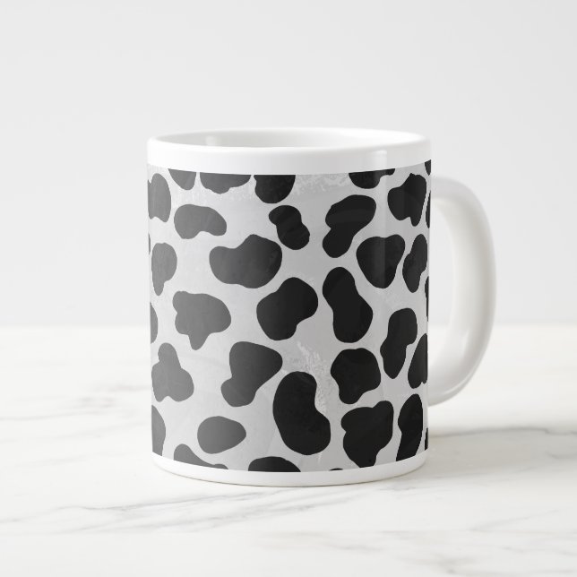 Grande Tasse Impression noir et blanc de dalmatien (Devant droit)