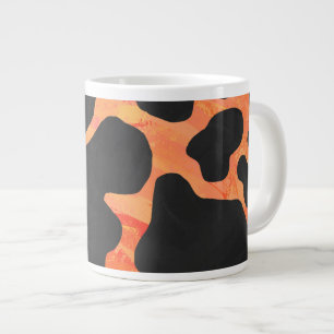 Grande Tasse Impression noire et orange de vache