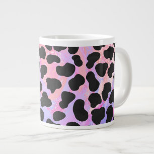 Grande Tasse Impression noire et rose dalmate