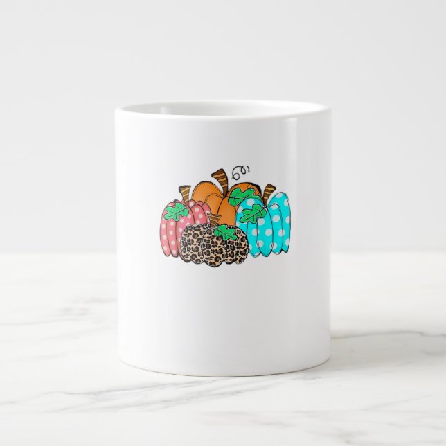 Grande Tasse Imprimé graphique de léopard de citrouille pour fe (Devant)