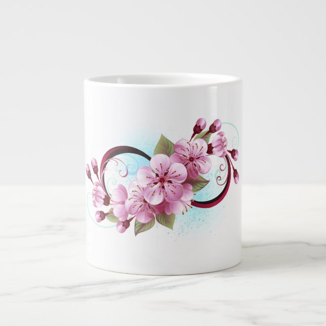 Grande Tasse Infinité avec les fleurs Sakura (Devant)