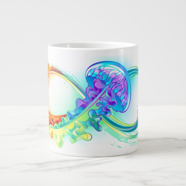 Grande Tasse Infinity avec Rainbow Jellyfish (Devant)