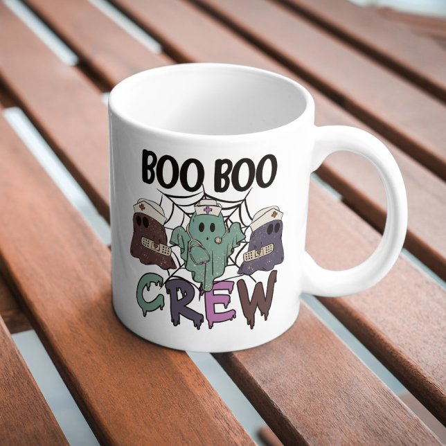 Grande Tasse Infirmière Infirmière Halloween Boo Boo Crew Ghost (Créateur téléchargé)