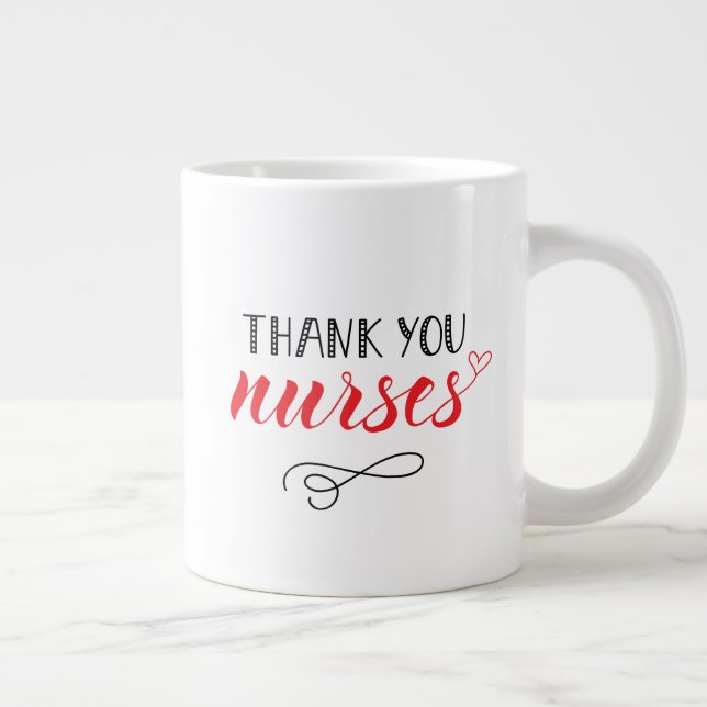Grande Tasse Infirmières Mercis| Police de fusion (Droite)