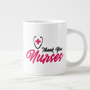 Grande Tasse Infirmières Mercis  Rose
