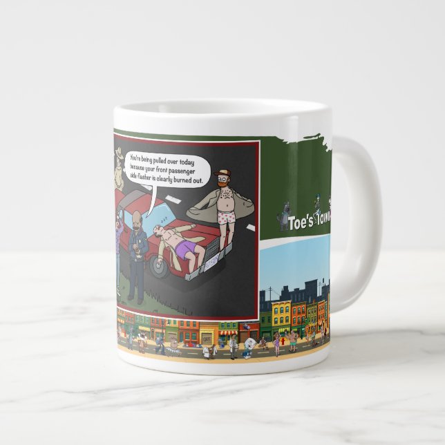 Grande Tasse Infraction de flashage | Humour de jeu de mots lit (Devant droit)