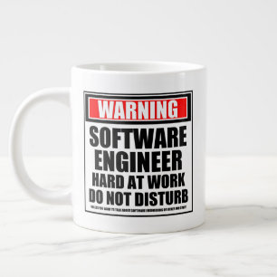 Grande Tasse Ingénieur logiciel d'avertissement dur au travail