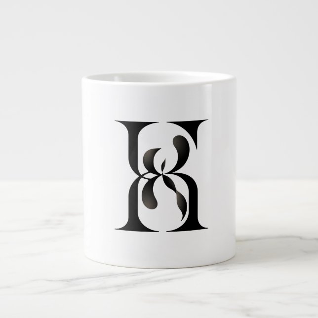 Grande Tasse Initiales Interlock de luxe Monogramme élégant Ser (Devant)