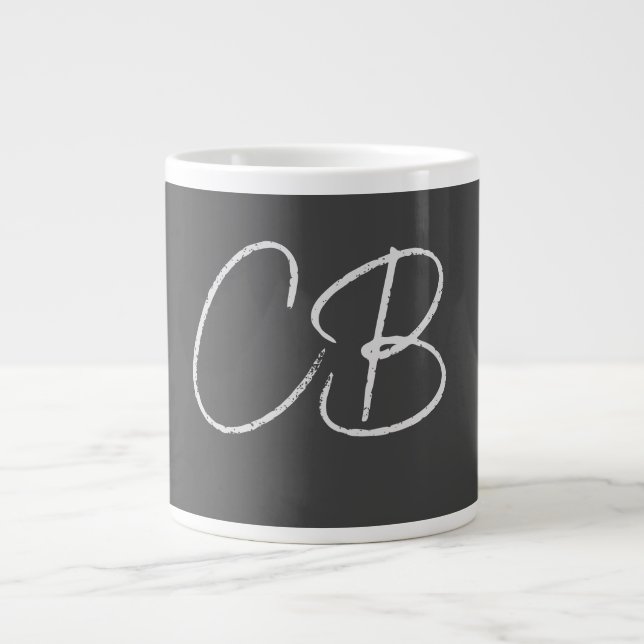 Grande Tasse Initiales minimalistes Monogrammes professionnels  (Devant)
