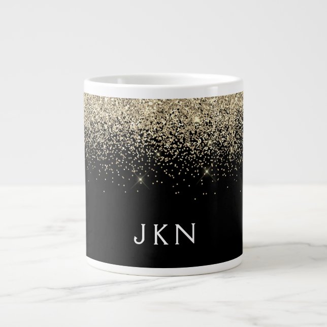 Grande Tasse Initiales Monogrammes pour filles Parties scintill (Devant)