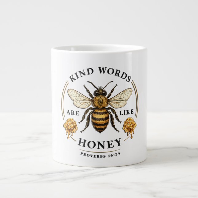 Grande Tasse inspirational Kind Words/Bee (Devant)