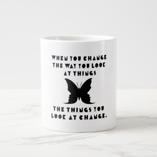 Grande Tasse Inspirationnel dire changement de perspective (Devant)