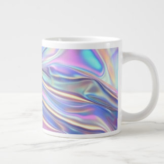 Grande Tasse Iridescent Shiny Metallic Fabric, Teal Gold Purple