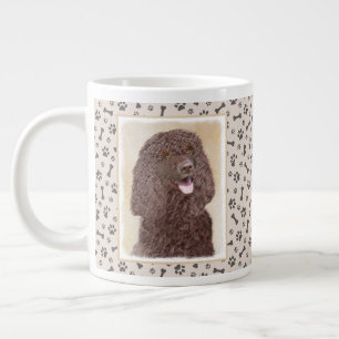 Grande Tasse Irish Water Spaniel Painting - Original Dog Art