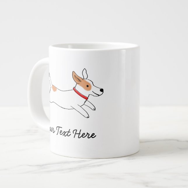 Grande Tasse Jack Russell Terrier Cartographe Chien avec texte  (Devant gauche)