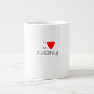 Grande Tasse J'aime la typographie du cœur rouge de jeu