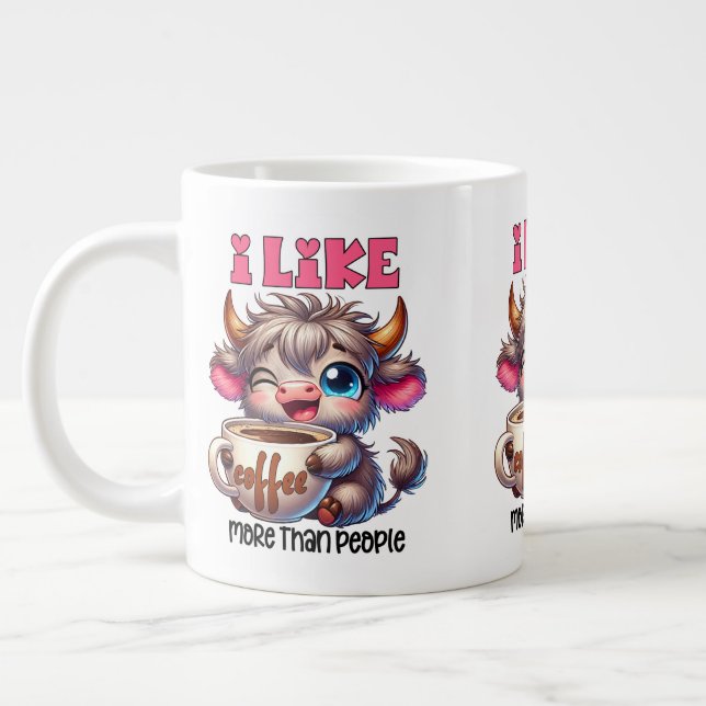 Grande Tasse J'aime le café plus que les gens  (Gauche)