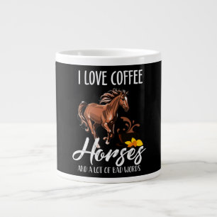 Grande Tasse J'Aime Les Chevaux De Café Et Beaucoup De Mauvais 
