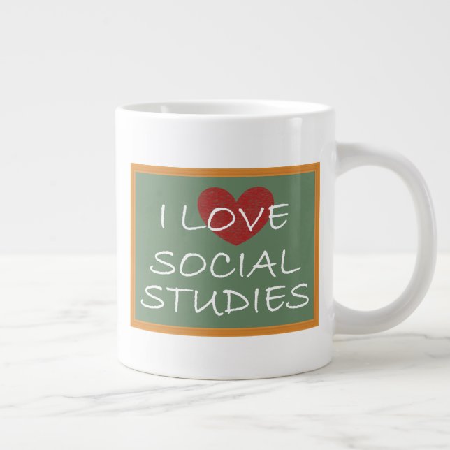 Grande Tasse J'aime les études sociales (Droite)