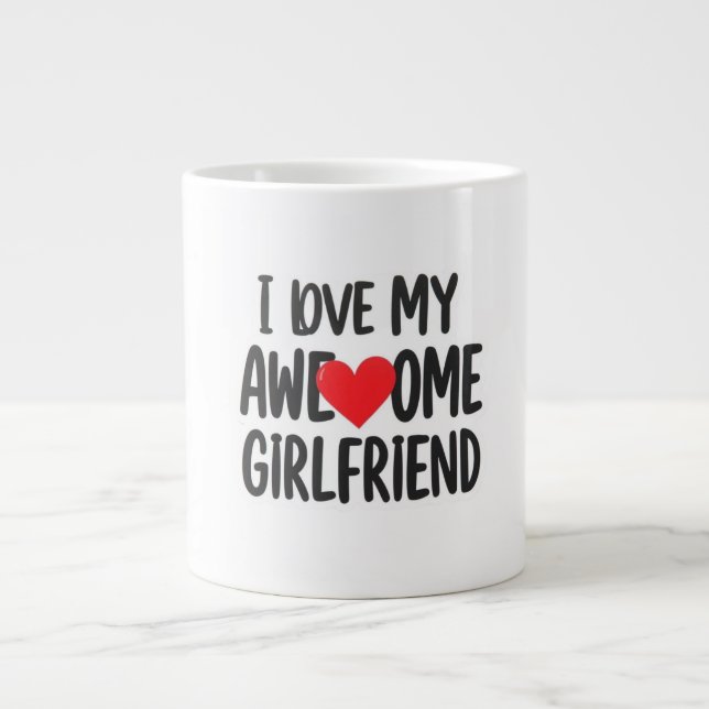 Grande Tasse J'aime ma copine géniale (Devant)