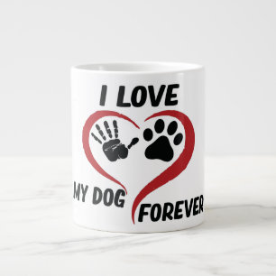 Grande Tasse J'aime mon chien jeter l'oreiller