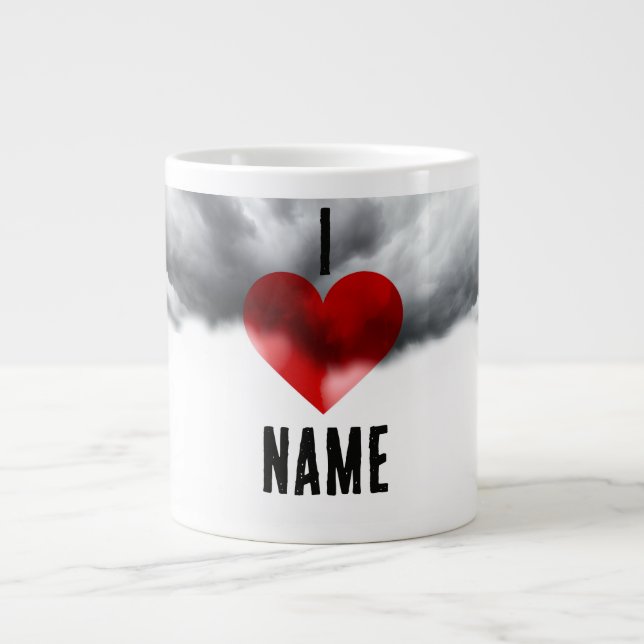 Grande Tasse J'aime Nom Personnalisé (Devant)