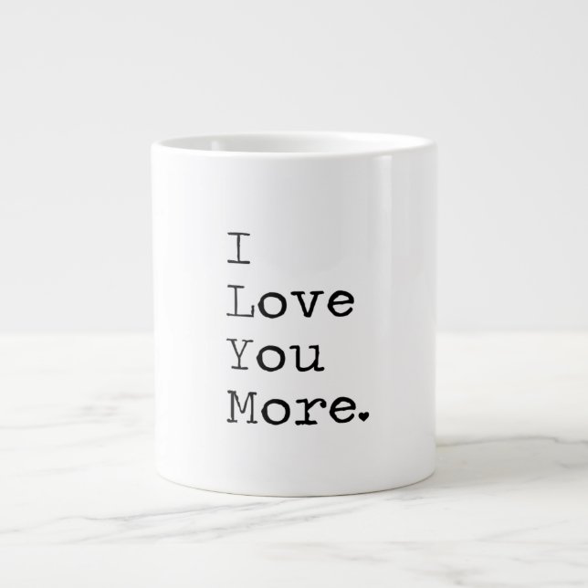 Grande Tasse J'aime plus design d'amour minimal  (Devant)