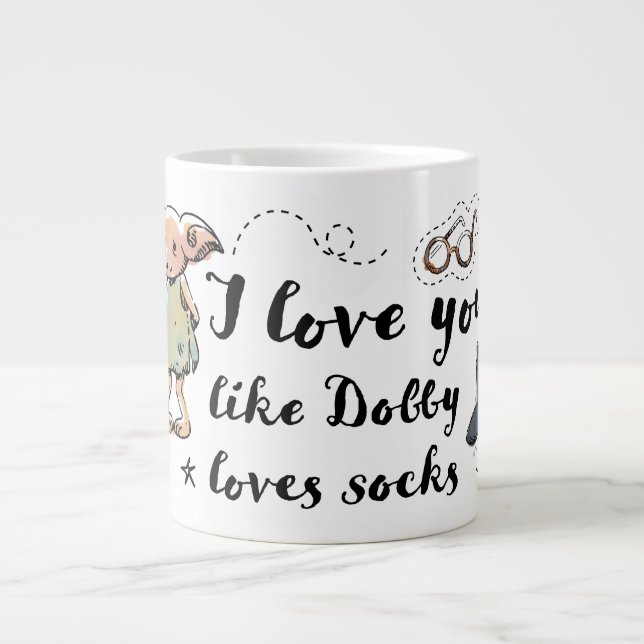 Grande Tasse J'aime Vous Comme Dobby Aime Les Chaussettes (Devant)