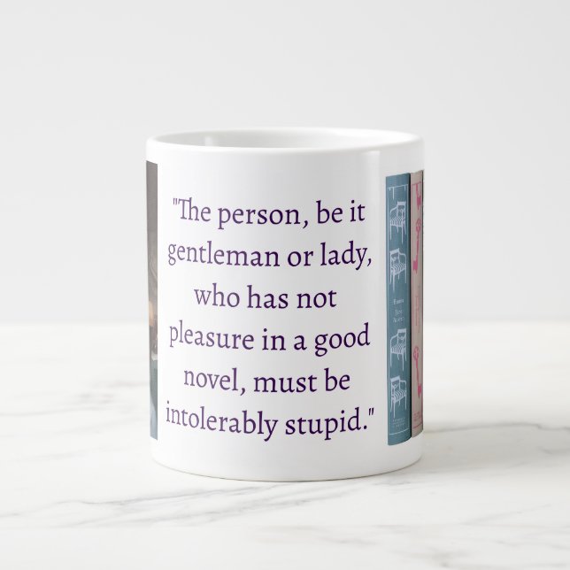 Grande Tasse Jane Austen Novel Quote (dark purple) (Devant)